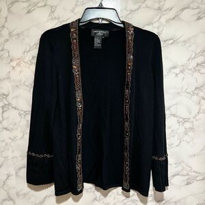 Colette Mordo For Sadimara Embellished Black Silk Cardigan